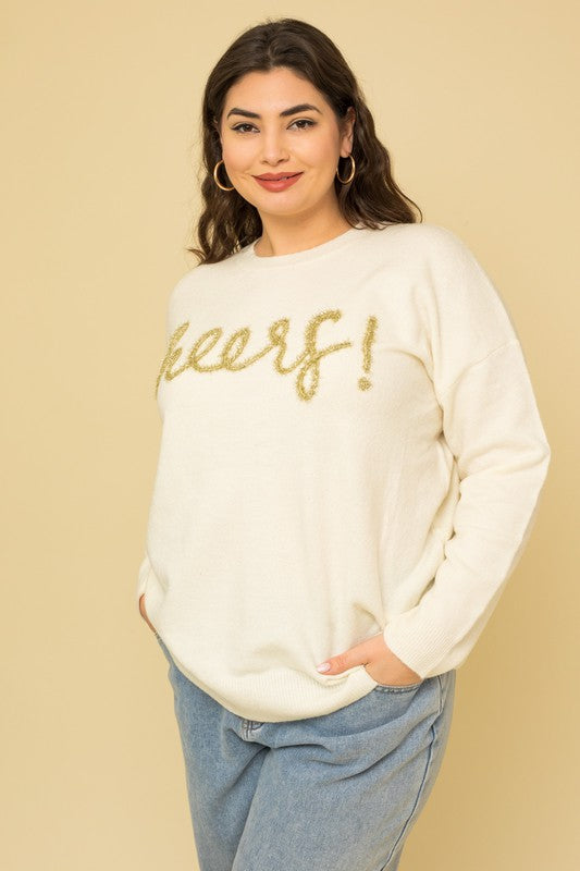 Plus Size Cheers Pullover Sweater - Ivy & Lane