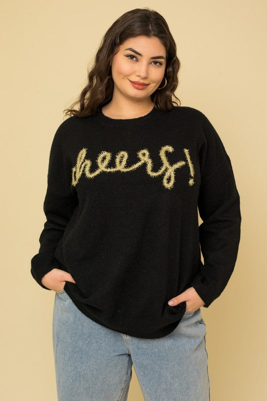 Plus Size Cheers Pullover Sweater - Ivy & Lane