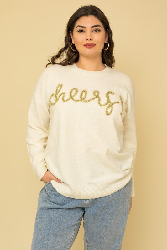 Plus Size Cheers Pullover Sweater - Ivy & Lane