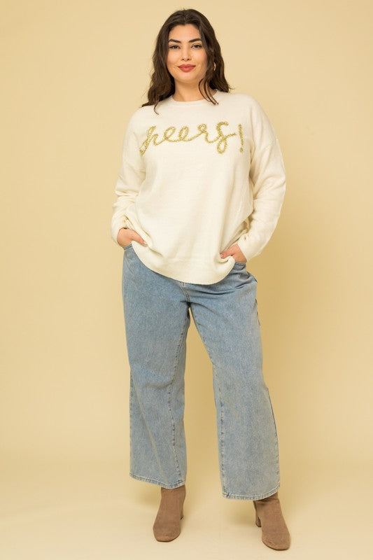 Plus Size Cheers Pullover Sweater - Ivy & Lane