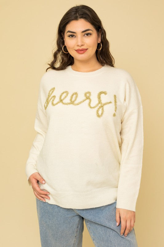 Plus Size Cheers Pullover Sweater - Ivy & Lane