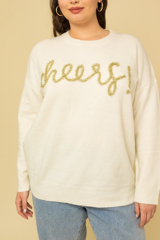 Plus Size Cheers Pullover Sweater - Ivy & Lane