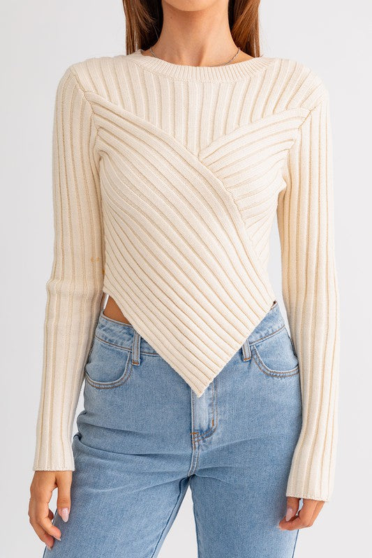 Asymmetrical Hem Sweater Top