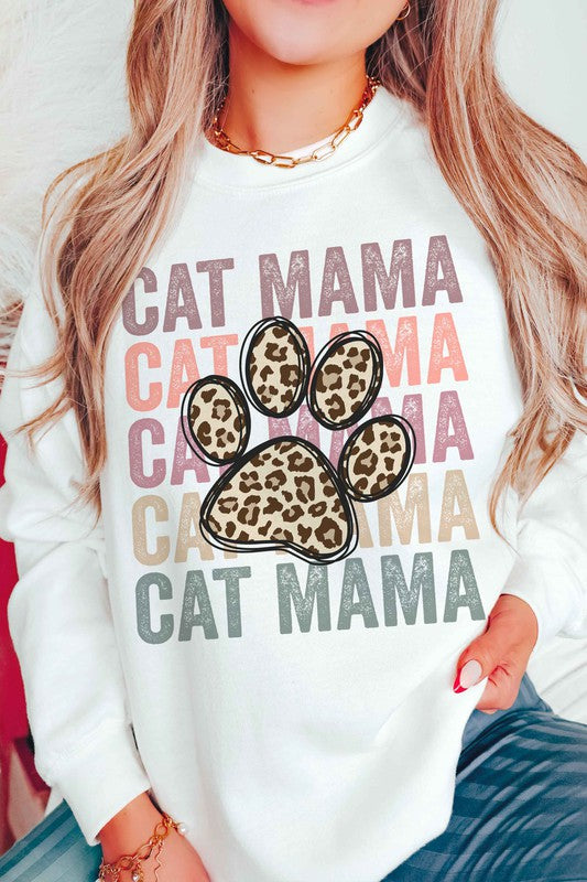 LEOPARD CAT MAMA GRAPHIC SWEATSHIRT