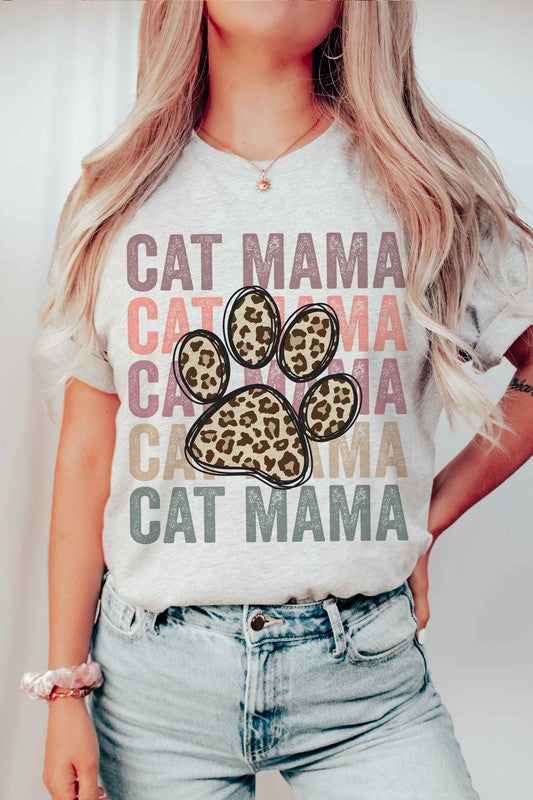 LEOPARD CAT MAMA GRAPHIC TEE