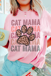 LEOPARD CAT MAMA GRAPHIC TEE