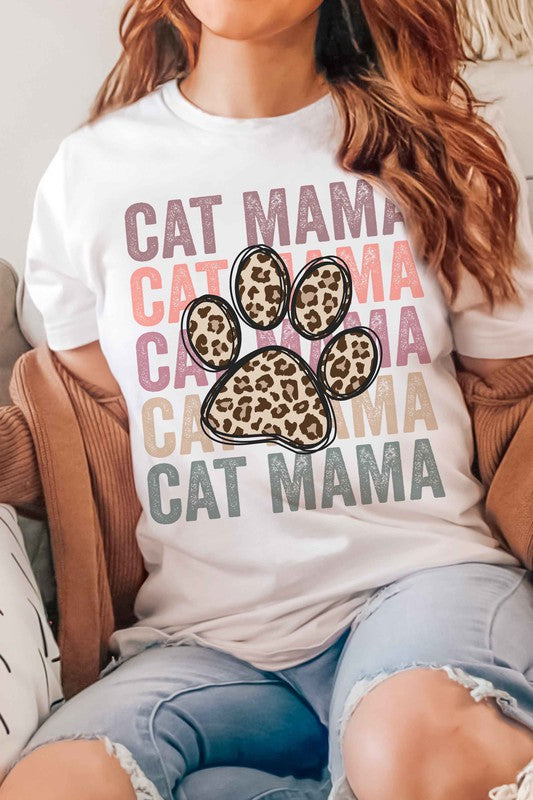 LEOPARD CAT MAMA GRAPHIC TEE