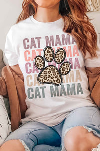 LEOPARD CAT MAMA GRAPHIC TEE