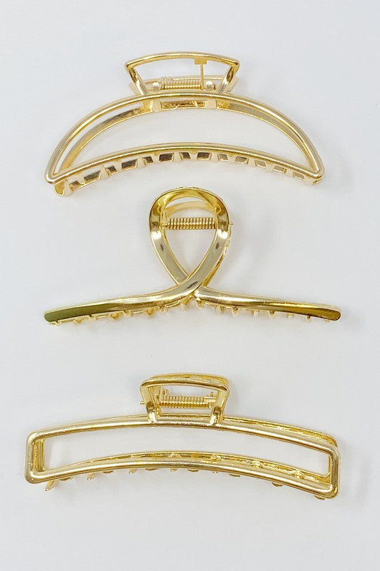 Gold Mine Hair Claw Set Of 3