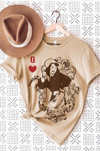 QUEEN OF HEARTS COWGIRL GRAPHIC TEE