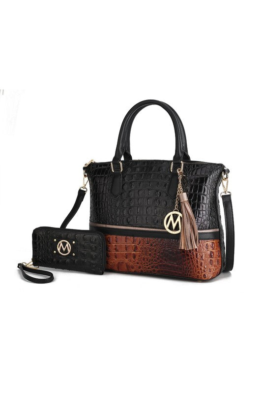 MKF Collection Autumn Crocodile Skin Tote Bag Mia