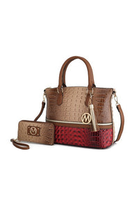 MKF Collection Autumn Crocodile Skin Tote Bag Mia