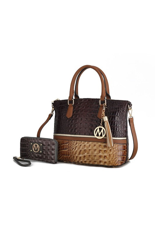 MKF Collection Autumn Crocodile Skin Tote Bag Mia