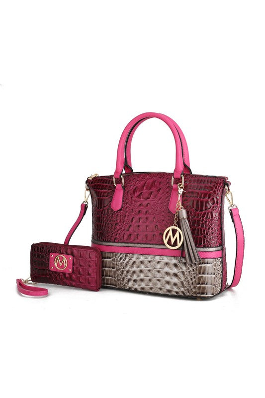 MKF Collection Autumn Crocodile Skin Tote Bag Mia