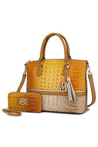 MKF Collection Autumn Crocodile Skin Tote Bag Mia