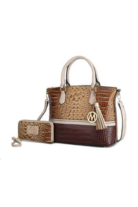 MKF Collection Autumn Crocodile Skin Tote Bag Mia