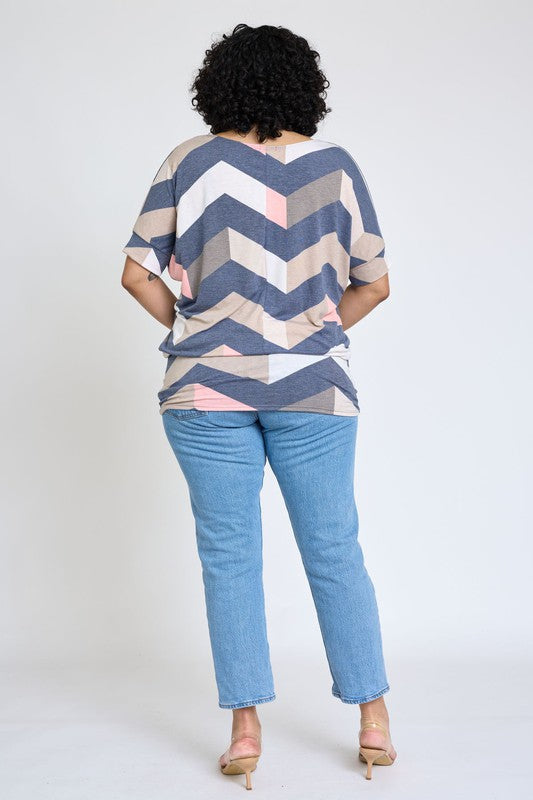 Plus Chevron Dolman Top