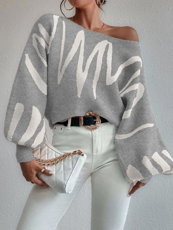 Oversized Balloon Sleeve Sweater