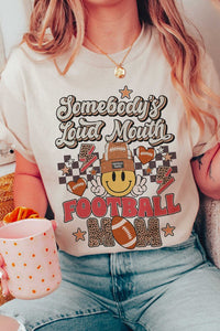 SOMEBODY'S LOUD MOUTH FOOTBALL MOM GRAPHIC TEE