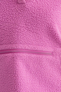 Pocket Detail Boxy Fleece Pullover Sweater