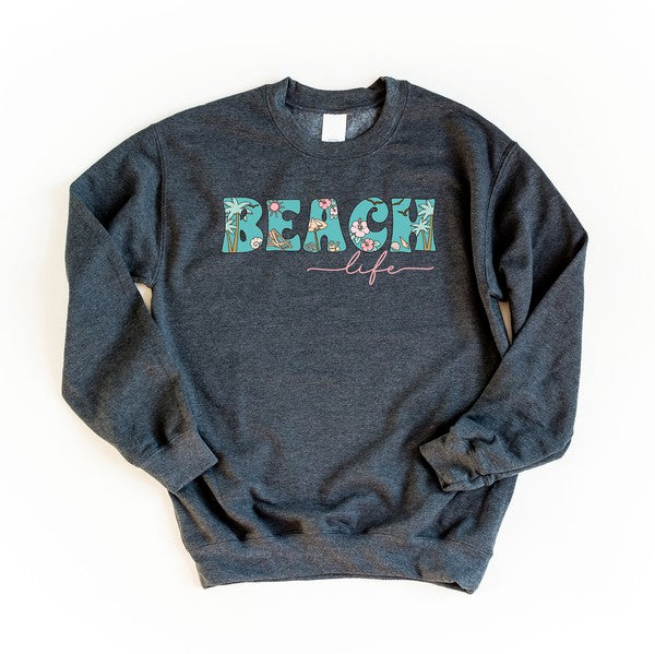 Beach Life Colorful Graphic Sweatshirt - Ivy & Lane