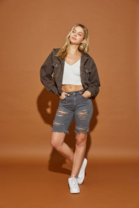 Hoodie Denim Jacket - Ivy & Lane