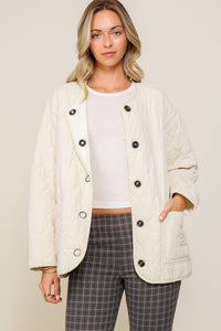 Quilted Puffer Jacket with Pockets - Ivy & Lane