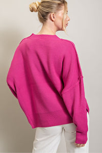 Long Sleeve Ribbed Sweater - Ivy & Lane