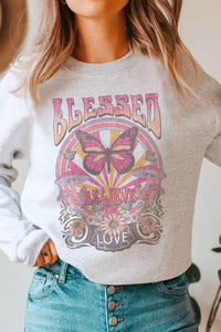 BLESSED BUTTERFLY BELIEVE IN LOVE SWEATSHIRT