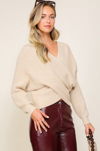 Cross Over Front Sweater - Ivy & Lane
