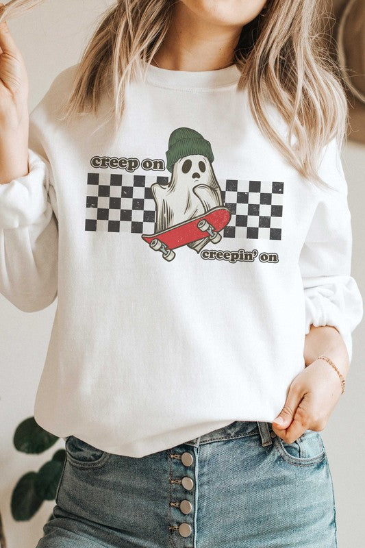 CREEP ON CREEPIN' ON GHOST GRAPHIC SWEATSHIRT