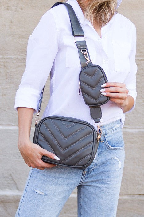Elsie Quilted Crossbody Plus Mini Case Coin Purse - Ivy & Lane