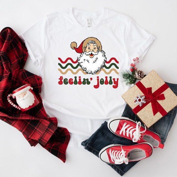 Feelin Jolly Stripes Short Sleeve Graphic Tee