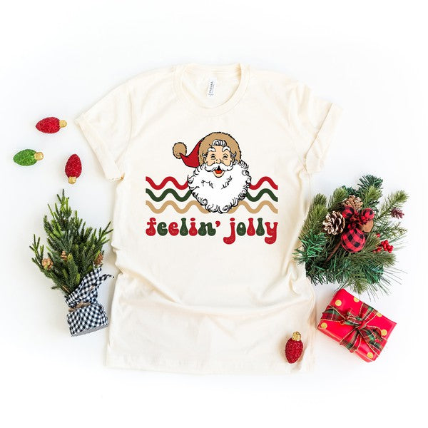 Feelin Jolly Stripes Short Sleeve Graphic Tee