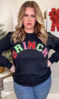 Soft Ideal Chenille Grinch Long Sleeve T-Shirt - Ivy & Lane