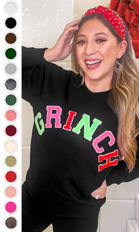 Soft Ideal Chenille Grinch Graphic Sweatshirt - Ivy & Lane