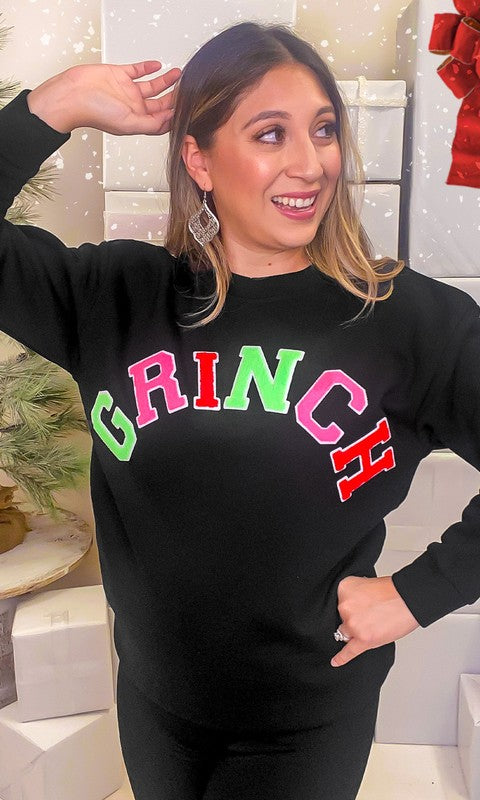 Soft Ideal Chenille Grinch Graphic Sweatshirt - Ivy & Lane