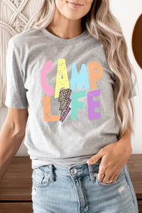 Camp Life Leopard Lightning Bolt Graphic Tee