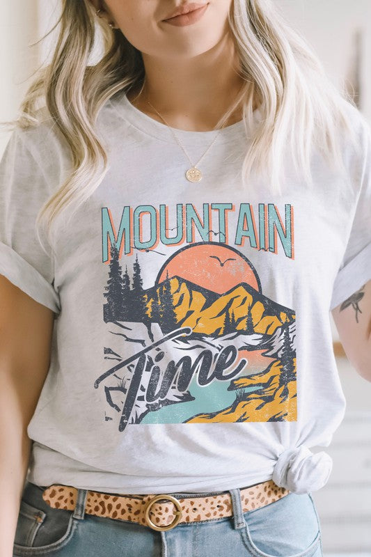 Mountain Time River Sunrise Summer Graphic Tee