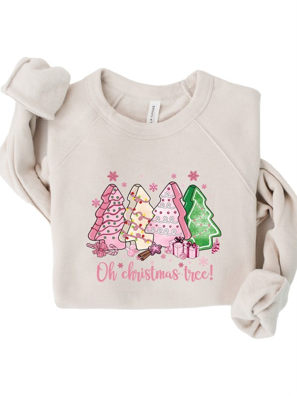 Oh Christmas Tree Pink Bella Canvas Sweatshirt - Ivy & Lane