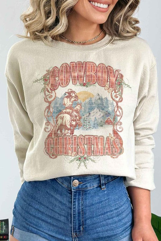 Cowboy Western Christmas Graphic Sweatshirt - Ivy & Lane