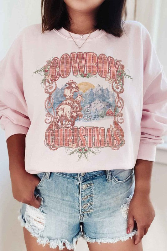 Cowboy Western Christmas Graphic Sweatshirt - Ivy & Lane