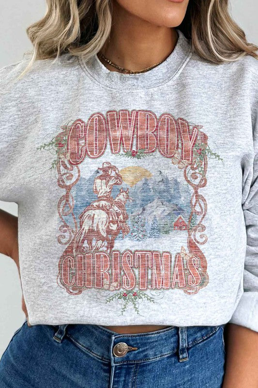 Cowboy Western Christmas Graphic Sweatshirt - Ivy & Lane