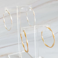 Gentle Wave Sleek Hoop Earrings