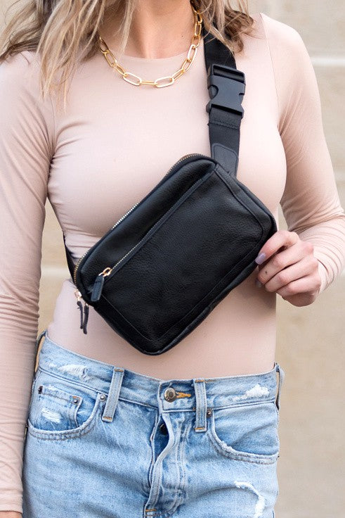 Presly Vegan Leather Everywhere Sling Belt Bag - Ivy & Lane