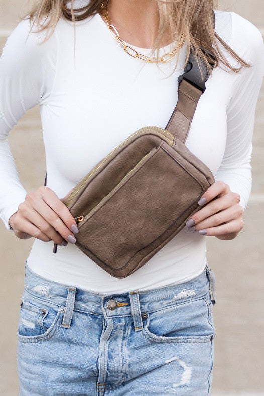 Presly Vegan Leather Everywhere Sling Belt Bag - Ivy & Lane