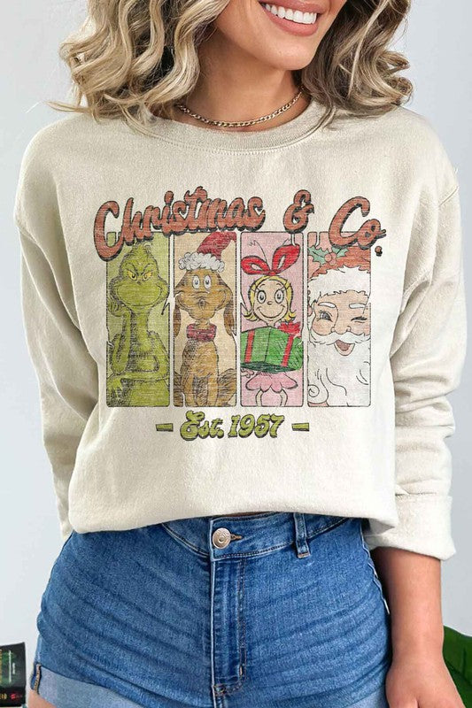 Christmas Faces Graphic Sweatshirt - Ivy & Lane