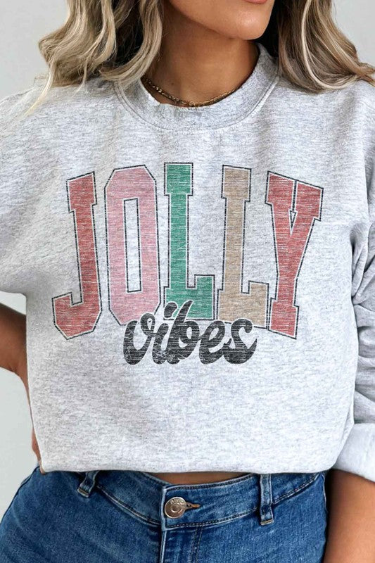 Jolly Christmas Vibes Graphic Sweatshirt