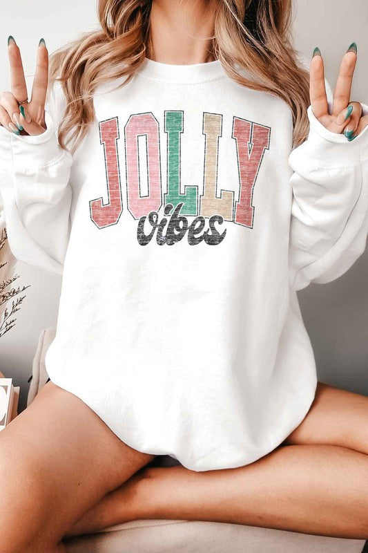 Jolly Christmas Vibes Graphic Sweatshirt