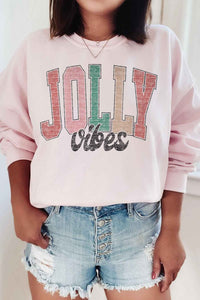 Jolly Christmas Vibes Graphic Sweatshirt